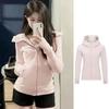 Algodón compuesto chino con capucha primavera y otoño manga larga nuevo abrigo para mujer con cremallera slim deportivo chaqueta cárdigan al por mayor