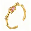 Anillo Mariposa Abierto Ajustable de Circonia Venta Caliente Europea y Americana Anillo de Dedo Flor Dulce Lindo para Mujer Chapado en Cobre Oro Real 18K
