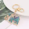 Llavero de Metal con Elefante de Pedrería Anillo Animal Regalo de Navidad Colgante para Mochila Venta Caliente Transfronteriza Mayoreo