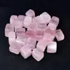 Pedra bruta de cristal natural cubos de cristal rosa, pedras semipreciosas quadradas de cristal rosa, pedras desmagnetizadoras de cristal, ornamentos decorativos para aquário