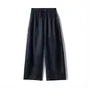 Calça de seda de amoreira de perna larga, 23 momme, Elegância ao Luar, calça casual fina de verão, 2026