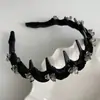 Tiara de Veludo Dentada para Cabelos Quebrados e Ondulados para Mulheres Outono e Inverno Nova Alta Caveira Versátil Faixa de Lavar o Rosto Presilha de Cabelo Faixa de Cabelo Acessórios de Cabelo