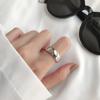 Anillo de plata de ley S925 con diseño de nicho europeo y americano, anillo geométrico irregular tridimensional, personalizado para mujer