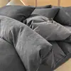 Nuevo Estilo Algodón Puro Jacquard Teñido en Hilo de Tres Capas Juego de Cama de Cuatro Piezas, Sábana Bajera y Funda de Edredón de Algodón Puro, Tacto de Alta Gama, Juego de Cama de Tres Piezas