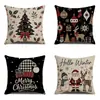 Almofada Decorativa Festival de Natal Capa de Almofada para Sofá Linho Decoração de Casa Capa de Almofada para Idosos Almofada de Quarto Atacado