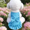 Verão Novo Vestido de Princesa para Cão de Estimação Fino Teddy Bichon Cães de Tamanho Pequeno Vestido Laço Doce Vestido Roupas de Gato
