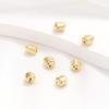 Color oro de 18 quilates cuadrado redondo irregular barroco piedra pequeña agujero recto cuentas cuentas DIY accesorios hechos a mano