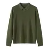 Camisa polo para hombre, otoño e invierno, manga corta, Tencel, casual de negocios, versátil, top de punto Lyocell, estilo camiseta