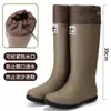 Botas de lluvia de camping cortavientos convenientes con cordón para mujer 2026, botas de agua de caña alta de moda para exteriores, zapatos de pareja al por mayor