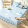 Lençol de Elástico 100% Algodão Peça Única Protetor de Colchão de Verão para Uso Doméstico Cobertura de Cama de Dormitório Cobertura Antiderrapante à Prova de Poeira Lençol
