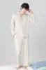 [Algodón Roumo] Pijamas de Sensación Fresca para Mujer, Pijamas Suaves y Transpirables de Manga Larga para Hombre, Ropa de Casa Pijamas para Mujer para Primavera y Verano