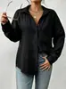 Moda feminina nova europeia e americana transfronteiriça 2026 estação independente Amazon camisa elegante de cor sólida com botões e lapela