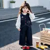 Conjunto de Ropa de Otoño para Niñas 2026 Nuevo Estilo Muy Bonito Elegante Temporada Primavera/Otoño Camisa de Bebé Niña Jeans Conjunto Casual de Tres Piezas