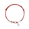 "Nafu Hebilla" Jade Hetian Cuerda Roja Plateada Pulsera Tejida a Mano para Mujer Hebilla de Seguridad Regalo Antiguo