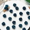 Joyería de uñas tallada con diseño de rosa teñida azul vintage, accesorios para decoración de uñas con flores de rosa Guofeng mixtas