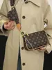 Bolso de dos piezas estampado de marca para mujer, nuevo patrón vintage de nicho, bolso cruzado y de hombro versátil de alta gama