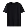 Camiseta de Manga Curta 180g Algodão Puro Transfronteiriça para Mulheres, Corte Solto Cor Sólida Gola Redonda Unissex, Camiseta com Logo Personalizado