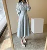 Vestido camisero elegante de estilo francés con ajuste a la cintura para adelgazar, nuevo para primavera y otoño, estilo ins de Dongdaemun, Corea, vestido largo de línea A para mujer