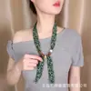 Estilo Pastoral Nicho Versátil Lenço de Seda com Contas Fresco Floral Dopamina Acessório para Suéter Gola Redonda Fita para Mulheres
