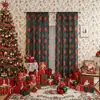 Cortina de Puerta Estilo Americano Navideño Cortina de Papá Noel Cortina Terminada Decoración Cortina Terminada sin Taladro para Ventanas Grandes