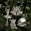 Transfronterizo Nuevo Producto Colgante de Plástico Plateado con Forma Decoración Colgante de Árbol de Navidad Brillante Galvanizado Accesorios Pequeños Adornos de Navidad en Stock