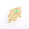 Conector de pulsera para mujer, estilo retro europeo y americano, con forma de hoja de ojo de palma, accesorios de joyería Aobao, con preservación del color, galvanizado