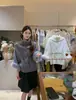 Moda Outono 2026 Feminina Tricô Peça de Sobrepor Gola Caída Suéter de Pele Sintética de Raposa Top Estiloso para Mulheres
