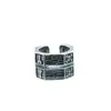 Anillo Abierto de Lujo con Letra de Saturno Oscuro Estilo Punk Minimalista Fresco para Mujer, Accesorio Versátil de Otoño e Invierno