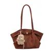 Bolsa Tote Grande Capacidade Nova Outono e Inverno 2025 Plush Estilo Preguiçoso para o Trabalho Cesta de Legumes Fosca Bolsa de Ombro de Alta Qualidade