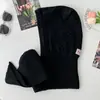 Balaclava de Lã Vermelha de Alta Qualidade para Mulheres, Chapéu e Cachecol de Lã Tricotado Quente de Inverno em Um