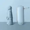 Paraguas de cápsula de bolsillo 50% de descuento sombrilla compacta portátil mini sombrilla para el sol para mujeres, protección UV, logo personalizable