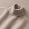 Suéter de cachemira para hombre con cuello alto, adecuado para ropa business casual, de manga larga, estilo jersey, tejido, corte ajustado y favorecedor para la figura