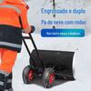 Pá de neve com roda de empurrar de mão ao ar livre com roda grande pá de neve pá de neve remoção de neve pá de neve ferramenta de varredura de neve empurrador de neve carro artefato de neve