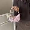 Bolsa de Laço de Bolinhas para Mulheres, Estilo Coreano, Fashion, Versátil, Nicho, Luxo Leve, Bolsa de Mão de Alta Qualidade, Mini Bolsa Transversal Infantil