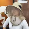Sombrero de protección solar para todo el rostro y cuello para hombres en verano, protector facial desmontable, ala ancha, sombrero transpirable para senderismo, sombrero de pescador con visera para exteriores