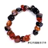 Pulseiras Exclusivas de Ágata Artesanais Transfronteiriças de Formato Irregular com Cores Mistas Vermelho e Preto Pulseiras Fantasia Acessórios Populares Europeus e Americanos