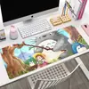 Alfombrilla de ratón Anime Totoro, extragrande y resistente a las manchas, adecuada para oficina y estudio de niñas, almohadilla de borde engrosado, alfombrilla antideslizante para escritorio de computadora