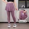 Pantalones Falda Falsos de Dos Piezas para Tallas Grandes de 100 kg, de Cintura Alta con Bolsillos, Pantalones Capri de Abrigo, Pantalones Falda de Fitness, Suministro Transfronterizo