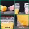 Bolsa Líquida Autoportante de Nylon Transparente Sellada Bolsa de Empaque de Alimentos Bebidas Snacks Fruta Seca a Prueba de Humedad Bolsa con Cierre Zip Impresión