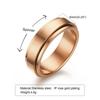 Anel de casal de aço inoxidável rotativo dourado 6MM girando anel liso brilhante anel dedo indicador R-193