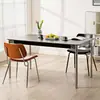 Silla de comedor retro nórdica para sala de estar del hogar, silla con respaldo de madera maciza, silla de diseño para reuniones, mesa y sillas de comedor vintage para cafetería