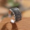 Anillo abierto de plata de ley s925 con personalidad y temperamento, anillo vintage de diamantes para mujer, joyería de plata de ley al por mayor.