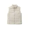Colete Leve de Penas Feminino Curto Gola Alta Slim Outono e Inverno Novo Colete de Penas Colete Tamanho Grande Roupa Exterior para Mulheres