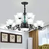 Candelabro Estilo Americano Cerámica Atmósfera Simple Moderna Iluminación Sala de Estar Hogar Dormitorio Estilo Europeo Comedor Lámpara de Techo Lámparas