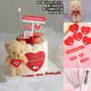 214 Adornos de osito de peluche para tarta de San Valentín, pegatinas de amor para el día de San Valentín, señales de tráfico