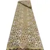 Renda de algodão perfurada com padrão paisley de estilo étnico africano, tecido para vestido resistente adornado com strass, atacado do fabricante