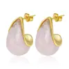 Brincos Coloridos em Forma de Gota da Moda Europeia e Americana Transfronteiriços Aço Inoxidável Cor Duradoura Brincos de Resina Versáteis Acessórios de Orelha para Primavera e Verão