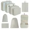 Conjunto de bolsas de armazenamento para viagens transfronteiriças, organizador de bagagem de viagem de sete peças, bolsa de armazenamento organizadora de roupas, bolsa de armazenamento de viagem