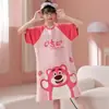 Camisola de Menina Verão Fina de Manga Curta Pijamas Fofos Infantis Verão Menina Desenho Animado Crianças Maiores Princesa Roupas de Casa