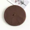 Boina de lana de otoño e invierno japonesa versátil para mujer, sombrero de pintor artístico retro, boina británica de color liso, sombrero de panqueque